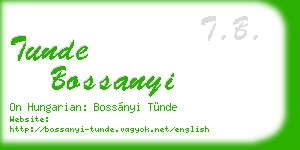 tunde bossanyi business card