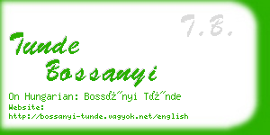 tunde bossanyi business card